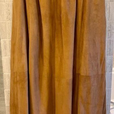 Vintage Liz Roberts Robert Elliot Campbell Leather Suede Skirt With Pocket Size Small