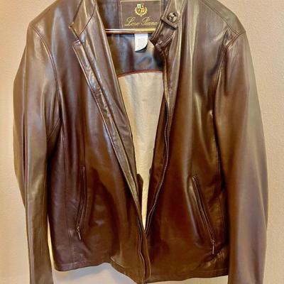 Loro Piana 100 Percent Brown Kid Skin Leather Bomber Jacket Size Large