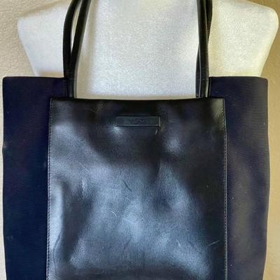Vintage Tumi Black Leather And Neoprene Travel Tote Bag  - Serial Number 05107