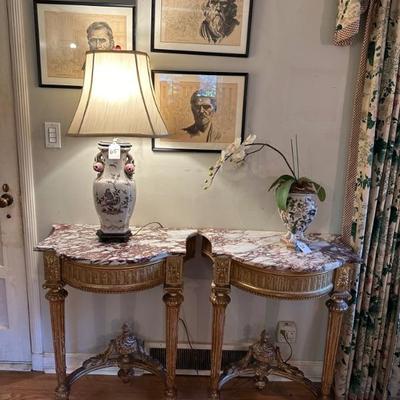 Gilt and Marble Consoles