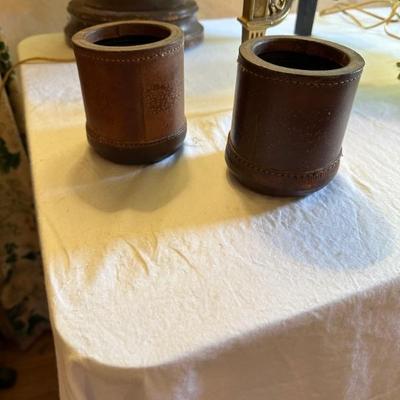 Vintage leather dice cups