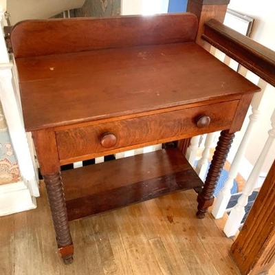 Antique 1840’s one dr. stand, Needs repair to bottom shelf.