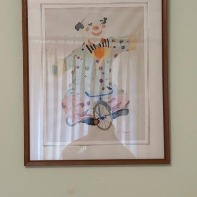 Watercolor Clown By C. Doar local artist 