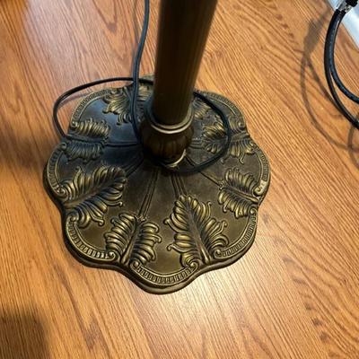 Stained Glass Arched floor lamp with Dragonfly Design 