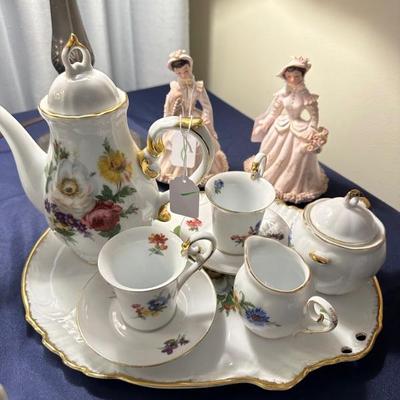 Vintage Tea Set and Figurines 