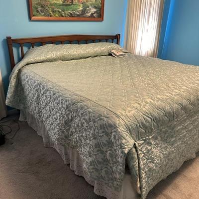 King Size Bed with Americana wood headboard. 
