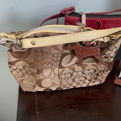 A lot of Coach handbags and wallets 