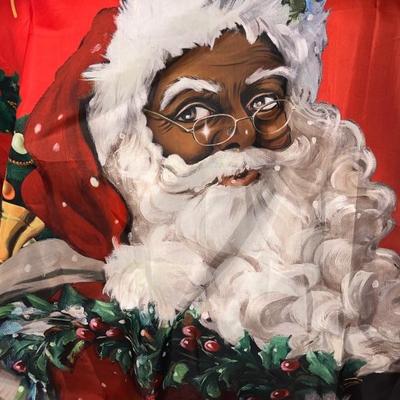 Black Santa Shower Curtain