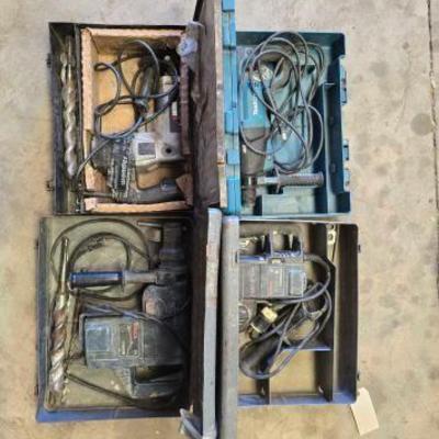 #2118 • 2 Bosch Roto Hammer, 1 Makita Roto Hammer, Macho Roto Hammer
