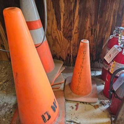 #2168 • 6 Traffic Cones and 3 Fire Extinguishers
