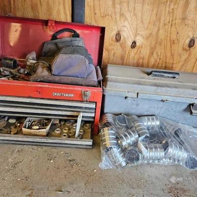 #2164 • 2 Tool Boxes and Pipe Clamps
