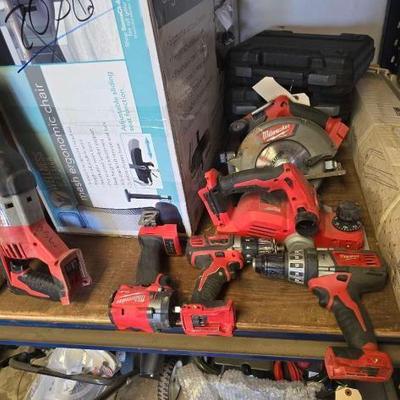 #2060 • Milwaukee Impacted 2 drills Table saw Sander Salsaw
