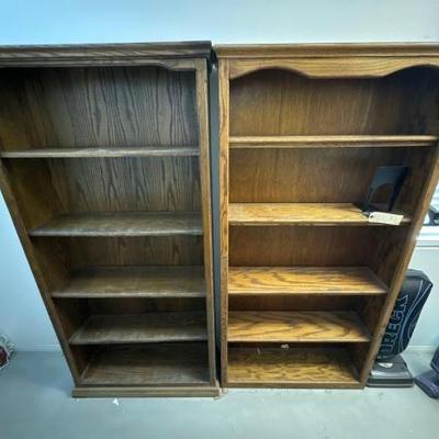 #4104 • (2) Wooden Book Shelves
