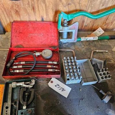#2154 • Snap-on Speed Socket Wrench, Snap-on Guage Set, Greenlee Punch, Punches,
