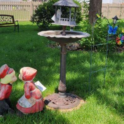 Kissing Dutch and Bird Bath 
