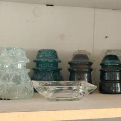Garage goodies.
Old glass insulators.