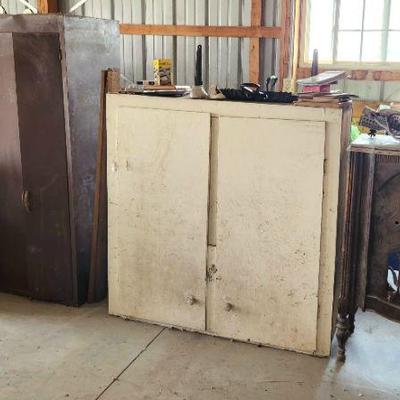 Garage goodies 
Old cabinet
