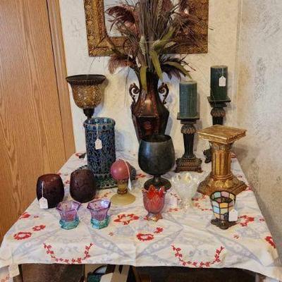 Partylite, Fenton and other candle decor. 