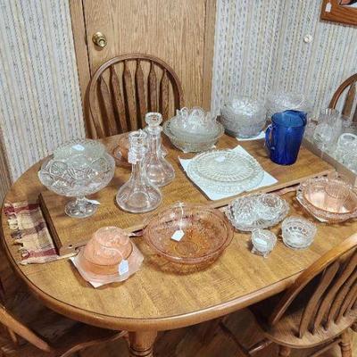 EAPG, vintage & antique glass, pink depression. 