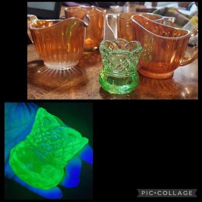 Carnival and uranium glass. 