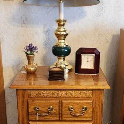 The top lifts up to a lined, shallow box for storage.