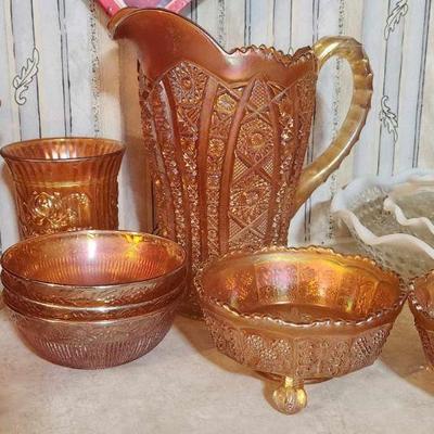 Marigold carnival glass