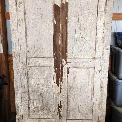 Early primitive cabinet w/ chippy paint.