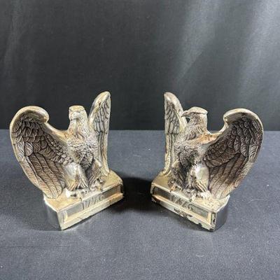 SILVER EAGLE BOOKENDS