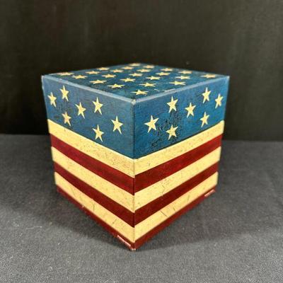 RED WHITE AND BLUE BOX