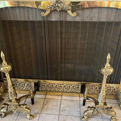 FIREPLACE SET-BRASS