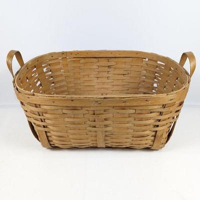 Handmade Rectangular Woven Basket with Handles