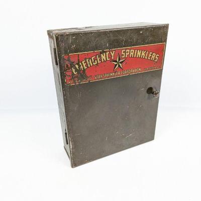 Vintage Metal Emergency Sprinklers Box