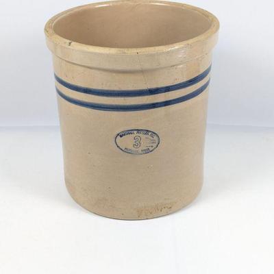 Vintage Marshall Pottery 3-Gallon Crock