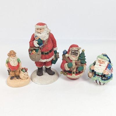 Santa Figurines Collectors Lot, Including Black Santa