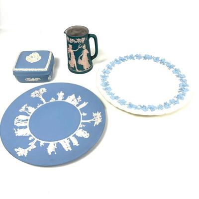 Vintage Wedgwood Pottery Collection - Plates, Box, and Small Pitcher