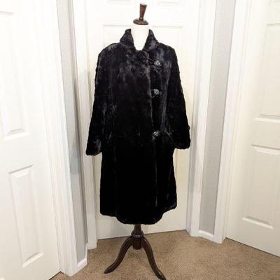 Vintage Women's Mid-Length Black Mink Fur Coat