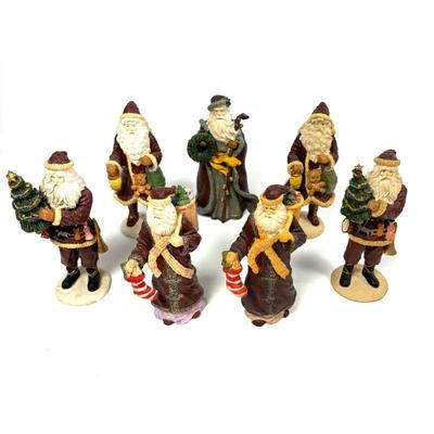 Vintage Santa Claus Figurine Collection, Including Thomas Kinkade "Emerald Isle Santa"