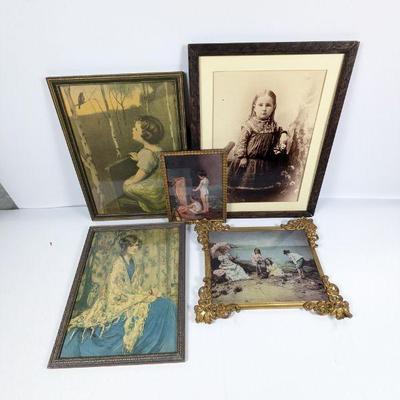 Antique Framed Photograph and Prints