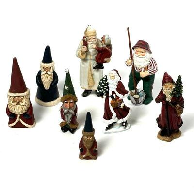 Vintage Santa Figurine Collection Lot - Assorted Styles & Sizes