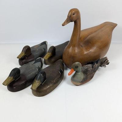 Antique Duck Decoys & Large Wood Goose