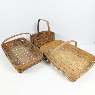 Woven Basket Collection - 3 Pieces, Various Sizes and Styles