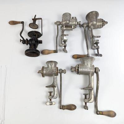 Antique Hand-Crank Meat Grinders Collection - Universal, Russwin, & More - Plus Antique Coffee Grinder