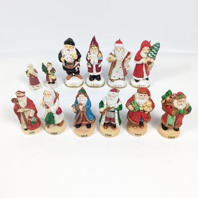 Vintage Santa Claus Figurine Collection - Santa Through the Ages Miniatures