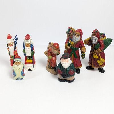 Vintage Santa Claus Figurine Collection - Hand-Painted Russian and Western Styles