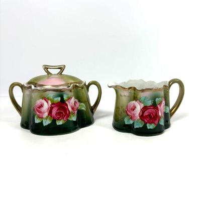 Vintage Royal Vienna Hand-Painted Sugar Bowl and Creamer Set