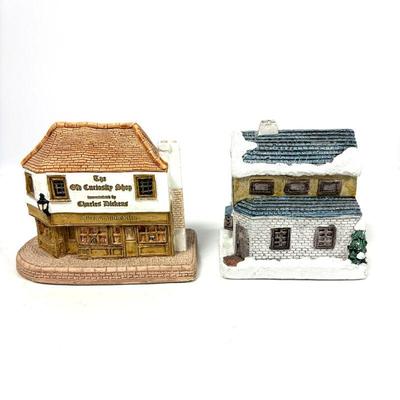 Lilliput Lane & Charles Dickens Collectible Building Lot - Old Curiosity Shop & Fezziwig's House
