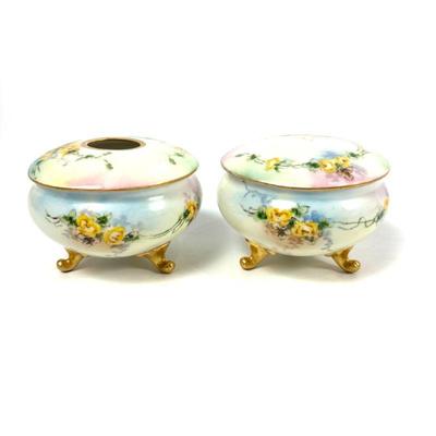 Vintage Vienna Austria Porcelain Hair Receiver & Powder Box