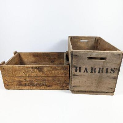 Vintage Wooden Crates - Lawrence Bros. Hardware & Harris
