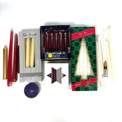 Assorted Candle Collection - Unscented Tapers, Beeswax Chanukah Candles & More