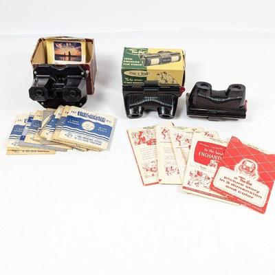 Vintage View-Master with Reels & Tru-Vue Film Viewer with Film Cards
